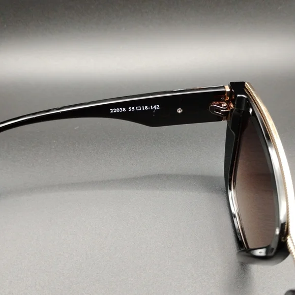 Dolce & Gabbana Women's Sunglasses in Dark Brown with Gold Trim - Picture 2 of 4